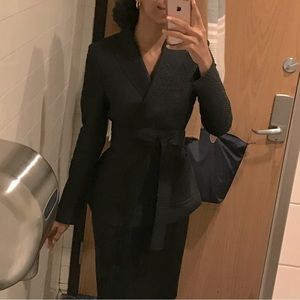 Textured wrap blazer